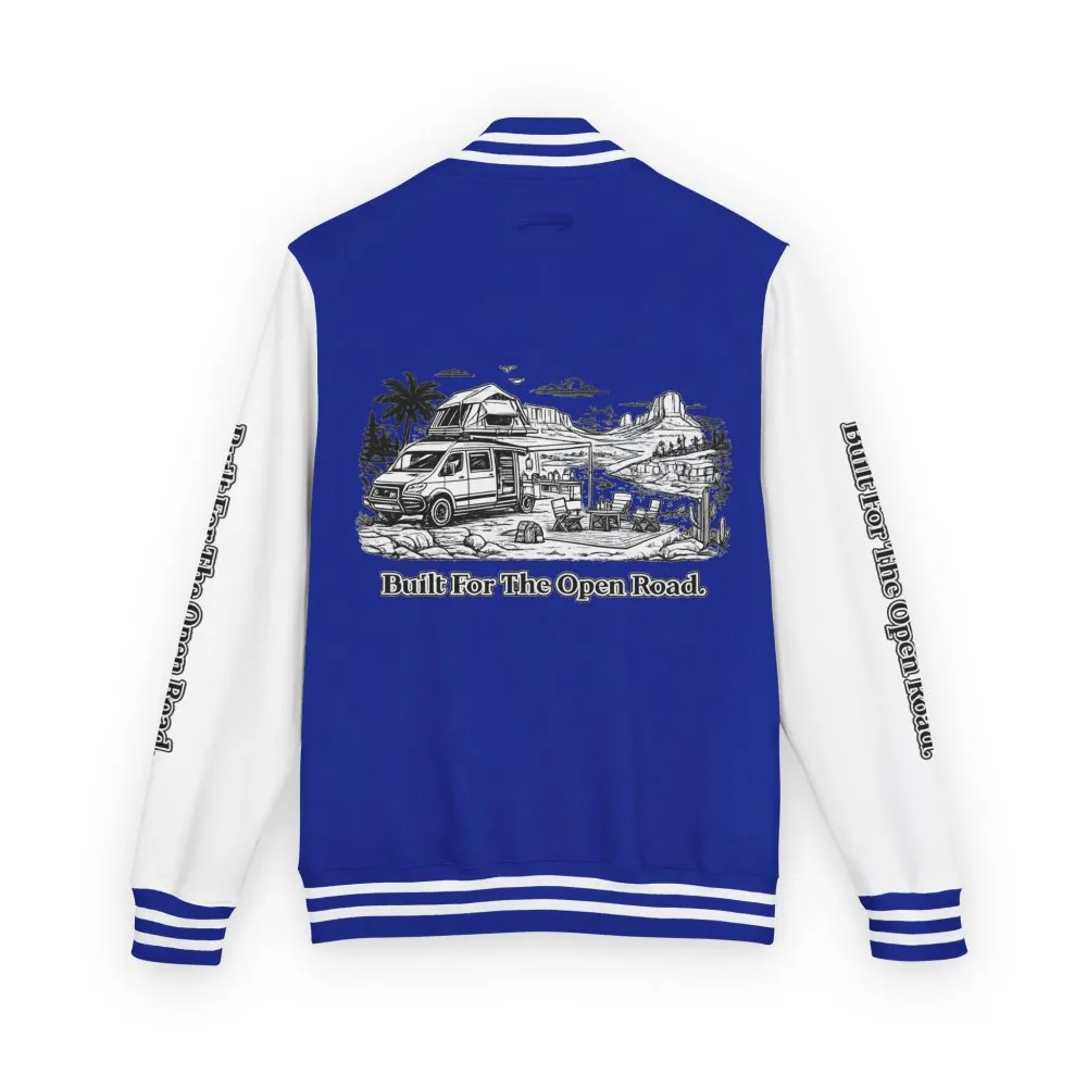 17549363134293346546_2048.jpeg Unisex Heavyweight Letterman Jacket — "Built For The Open Road" Travel Varsity Coat
