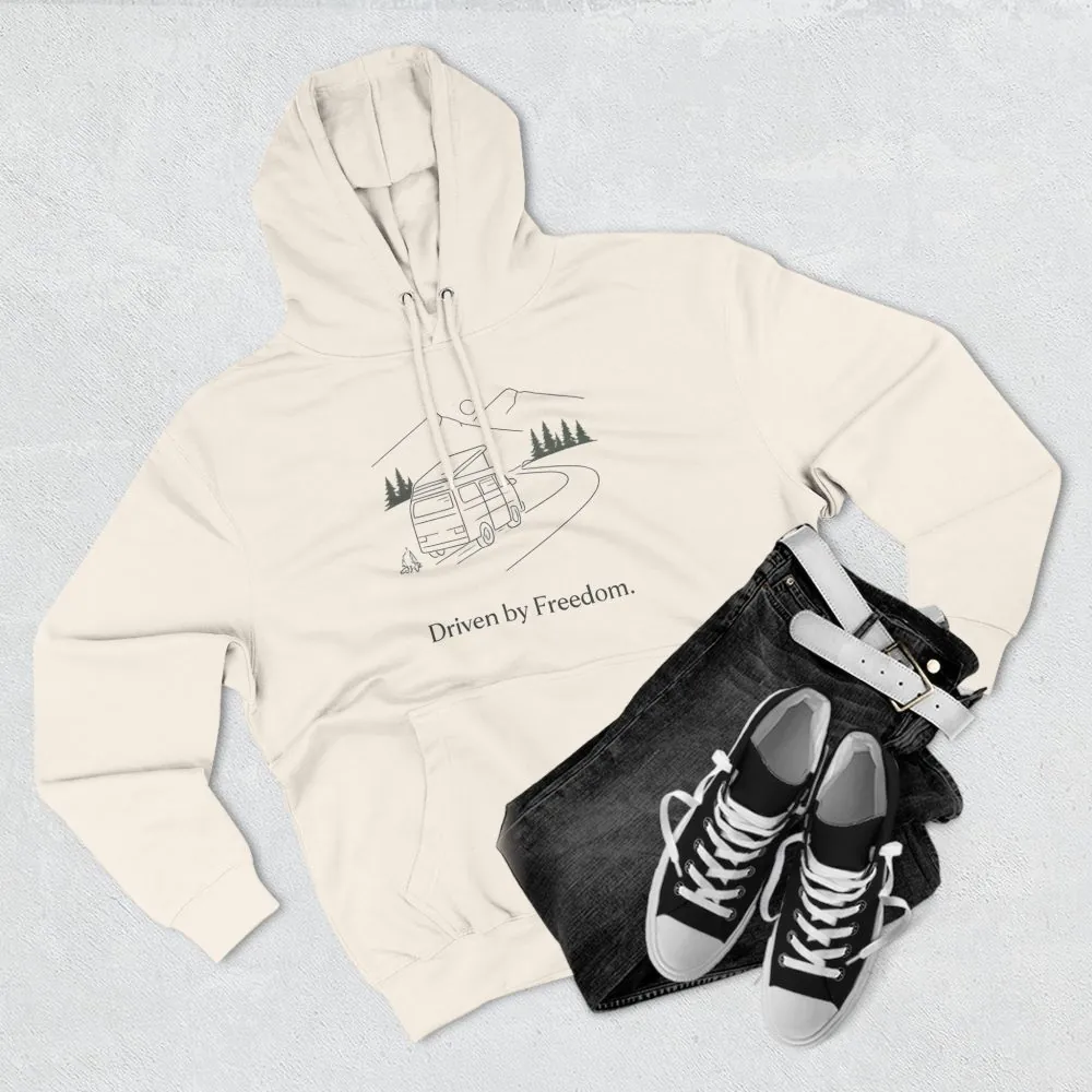 17554885396653366886_2048.jpeg Three-Panel Fleece Hoodie - "Driven By Freedom" Design Minimal-Line