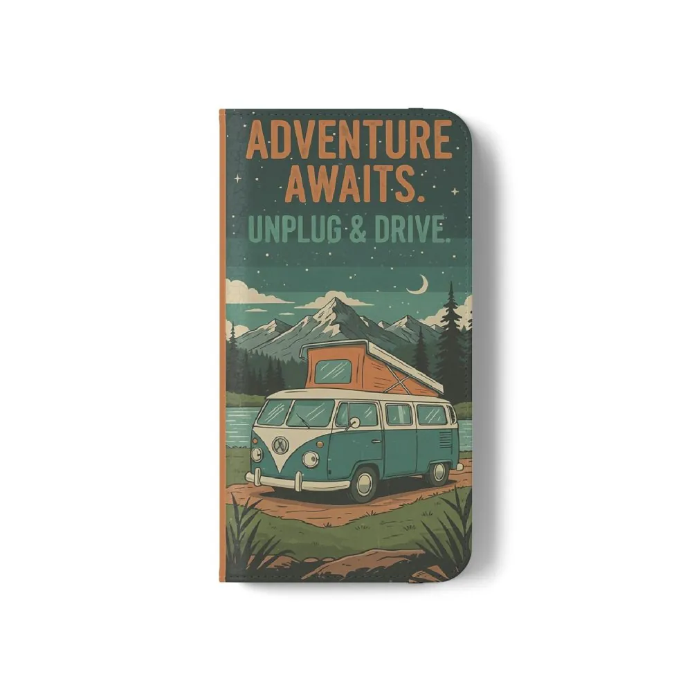 17569020228453995230_2048.jpeg Flip Phone Case — "Adventure Awaits Unplug & Drive" Wallet Case