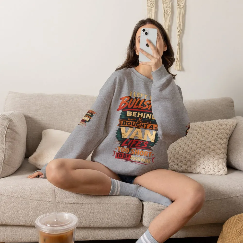Unisex Heavy Blend™ Crewneck Sweatshirt — "I Left The Bullshit" Design F**K-Line