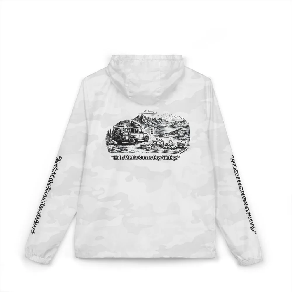 17605136129761374771_2048.jpeg Unisex Full-Zip Windbreaker Jacket — "Lets Make Some Day" (Design "Minimal-Line")