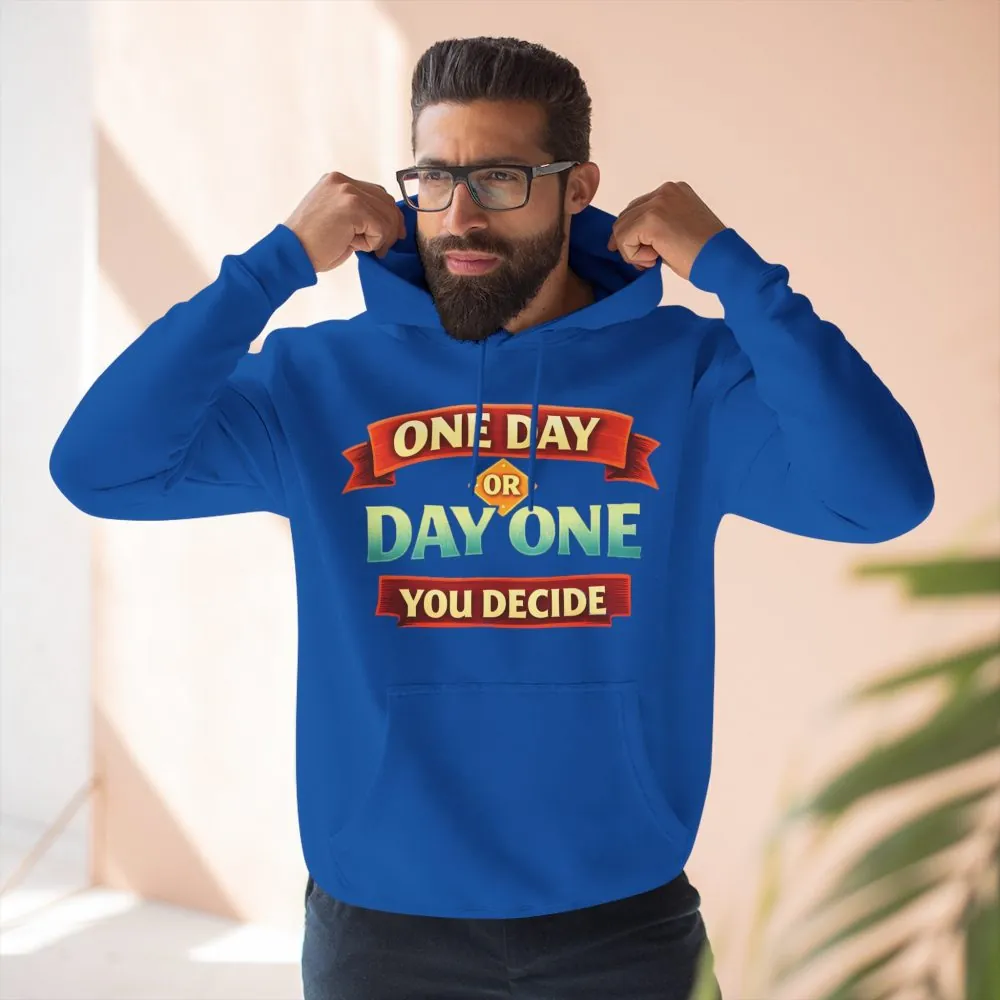 17606693385336128157_2048.jpeg Three-Panel Fleece Hoodie - "One Day Or Day One" Design Scenic-Line