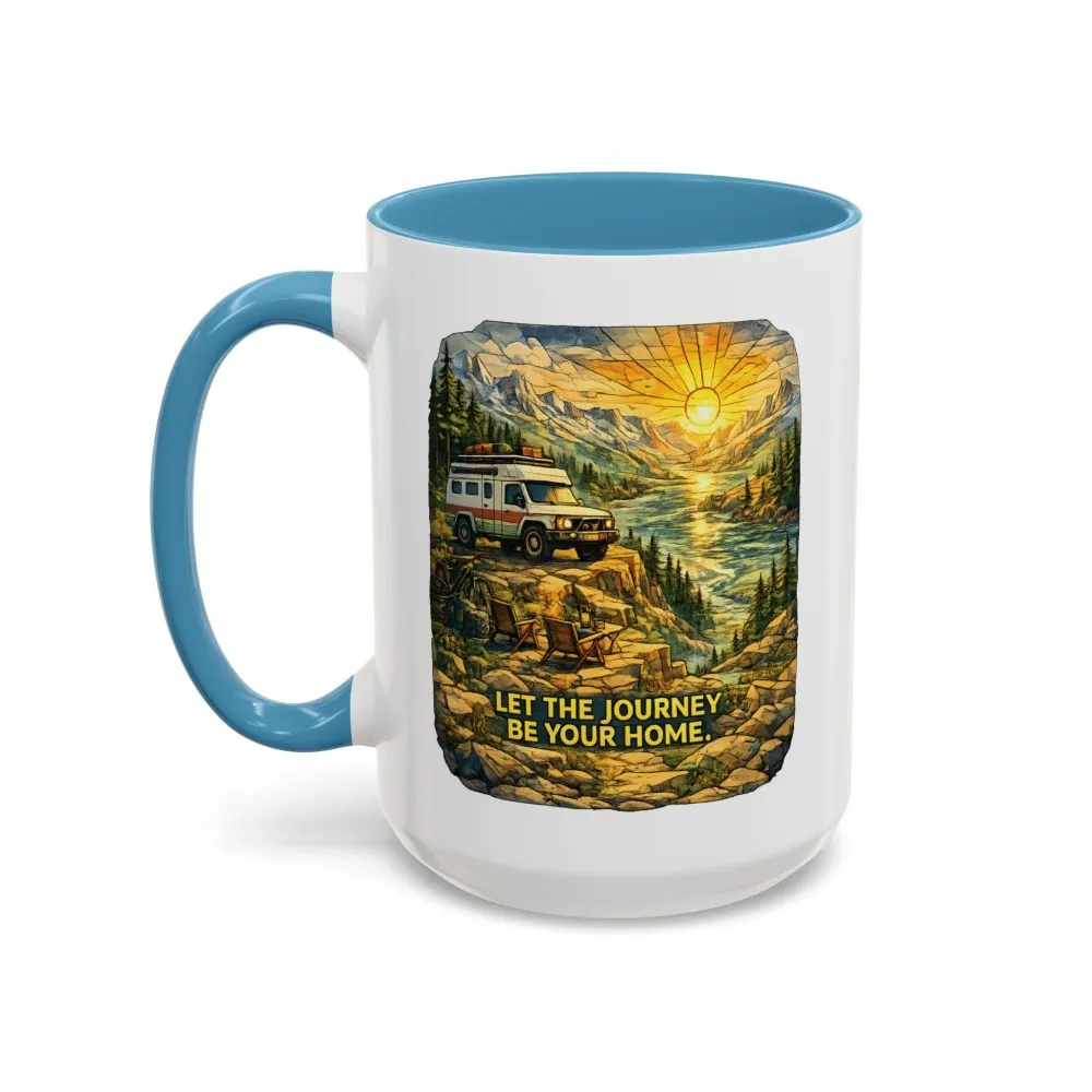 17608324918519884520_2048.jpeg Accent Coffee Mug (11, 15oz) — "Let The Journey Be Your Home" Design Cubic-Line