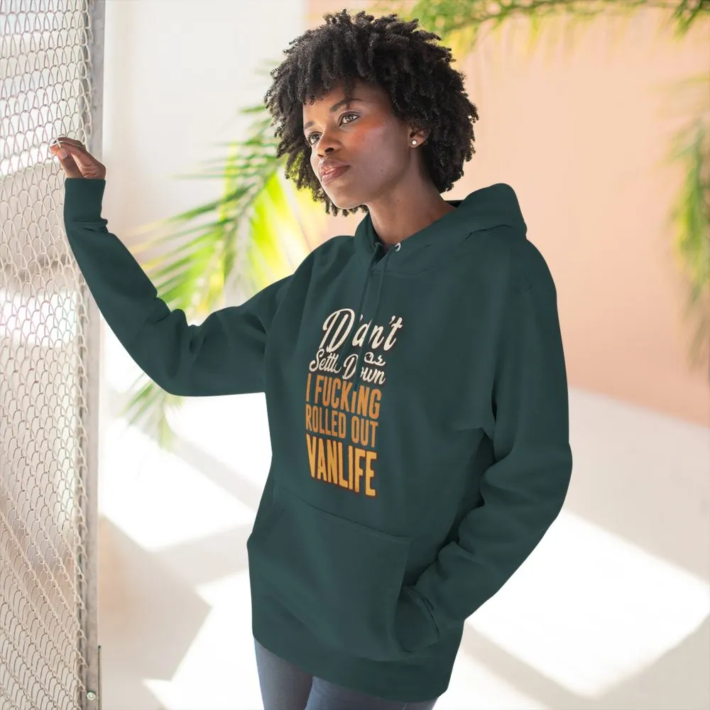 Three-Panel Fleece Hoodie - "Dind´t Settle Down" Design F**K-Line