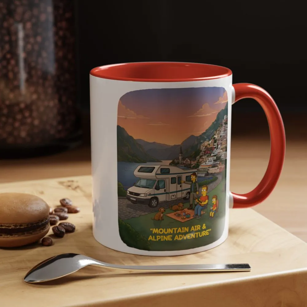 Accent Coffee Mug (11, 15oz) — "Mountain Air-Alpine Adventure" Design Sitcom-Line