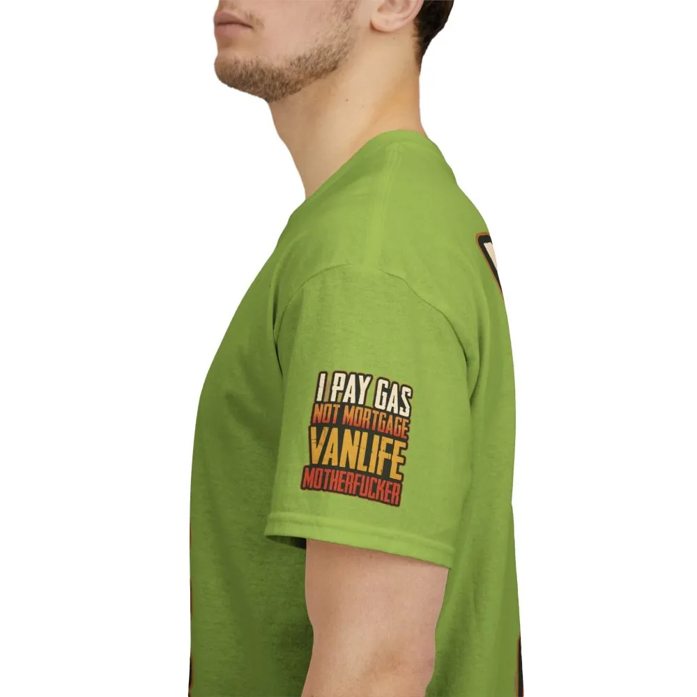 Unisex Heavy Cotton Tee — "I Pay Gas Not Mortgage" Design F**K-Line