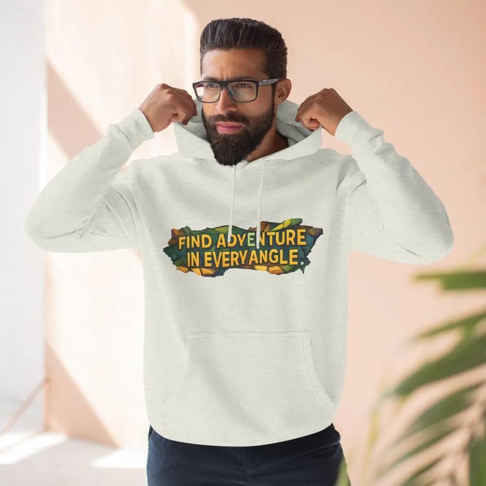 17638761347614364326_2048.jpeg Three-Panel Fleece Hoodie - "Find Adventure In Every Corner" Design Cubic-Line
