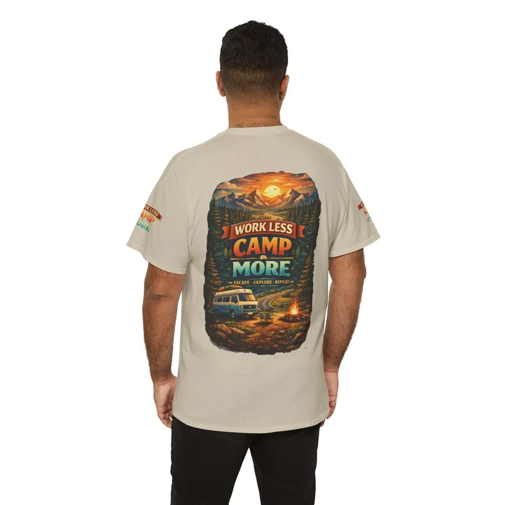 17641658056252309238_2048.jpeg Unisex Heavy Cotton Tee — "Work Less-Camp More" Design Scenic-Line