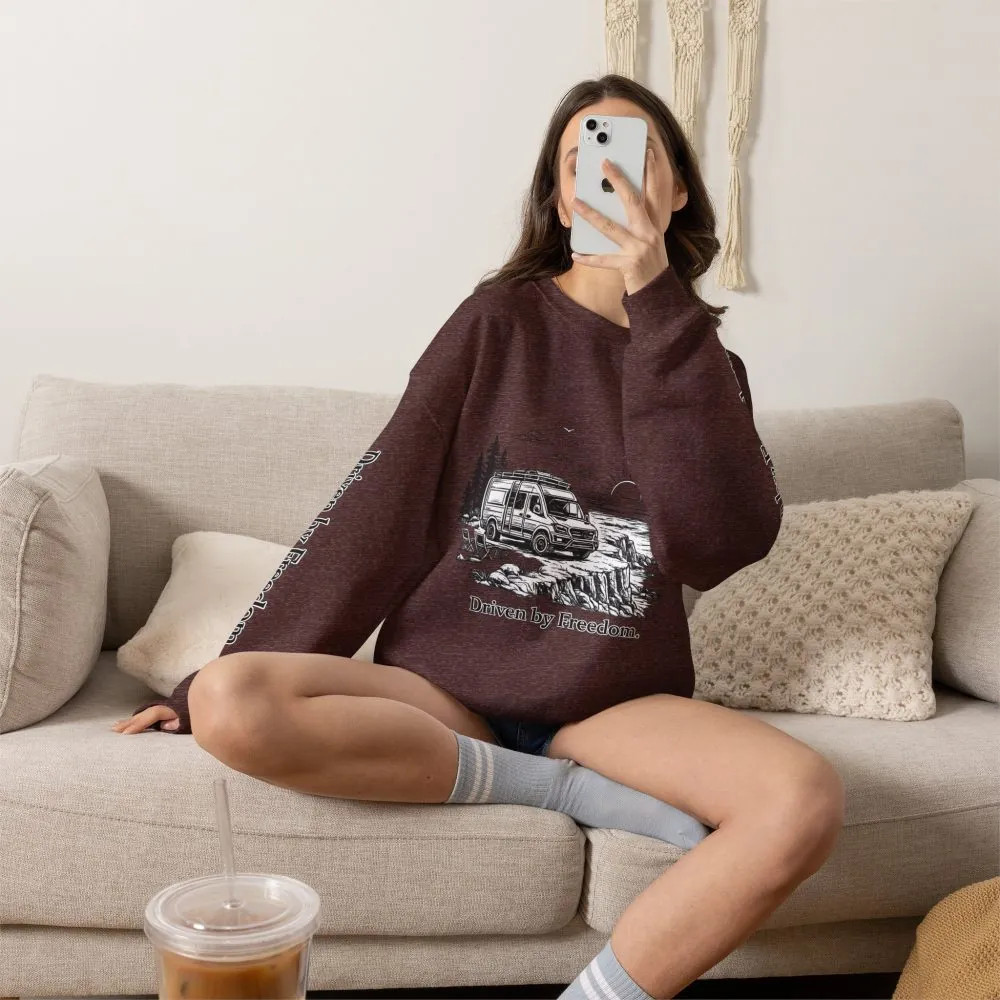 17659550383655441382_2048.jpeg Unisex Heavy Blend™ Crewneck Sweatshirt — "Driven By Freedom" Design Minimal-Line
