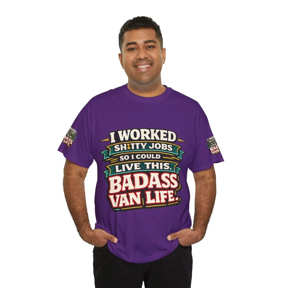 Unisex Heavy Cotton Tee — "I Worked Shitty Jobs" Design F**K-Line