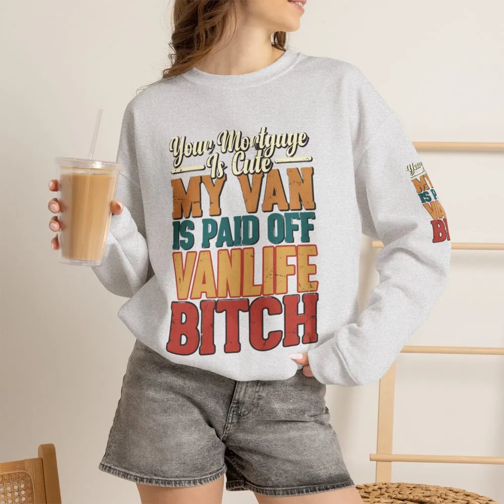 17690558449219490753_2048.jpeg Unisex Heavy Blend™ Crewneck Sweatshirt — "Your Mortgage Is Cute" Design F**K-Line