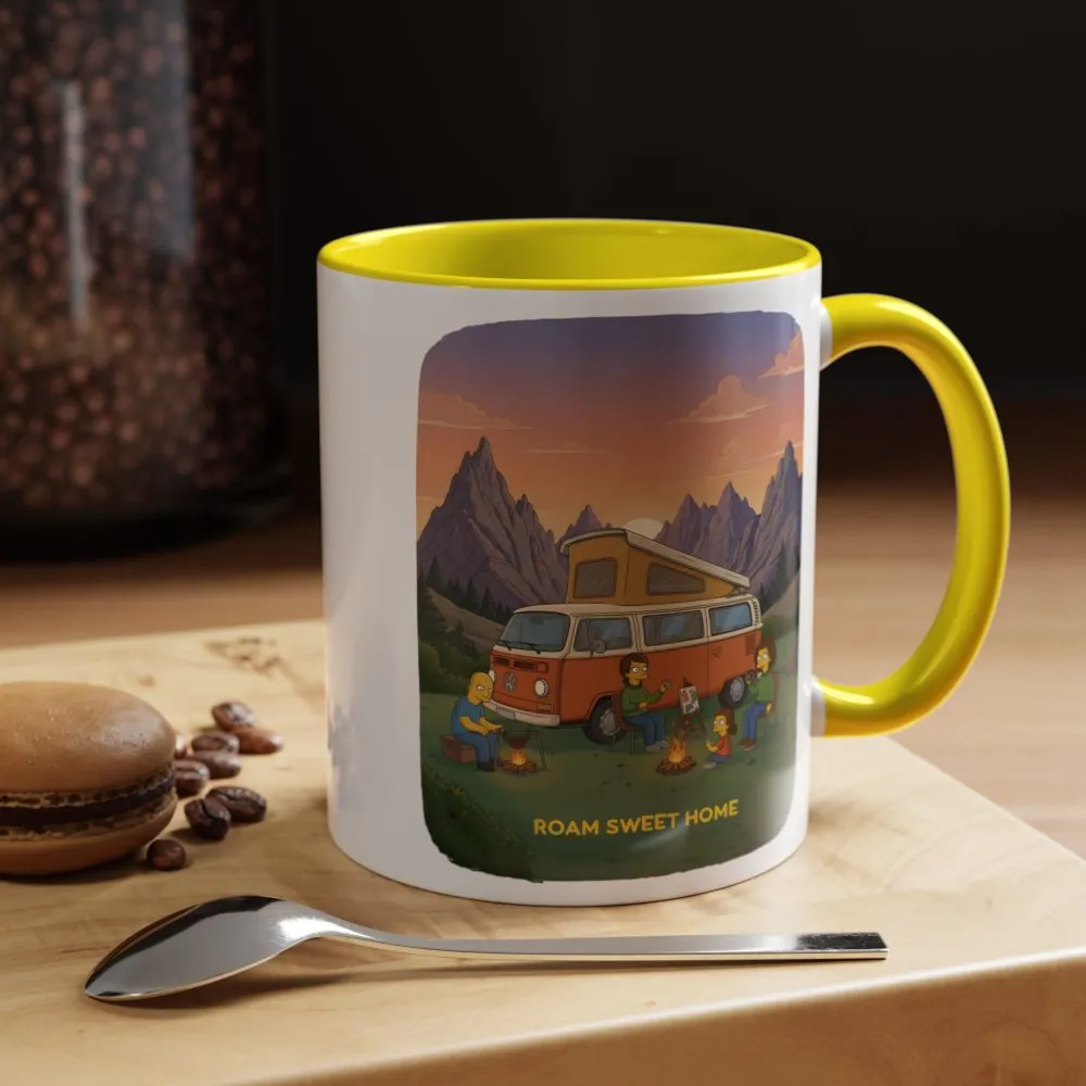 Accent Coffee Mug (11, 15oz) — "Roam Sweet Home" Design Sitcom-Line