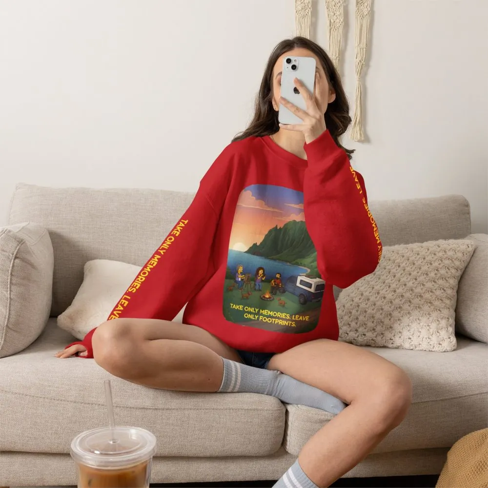 17715785912475517583_2048.jpeg Unisex Heavy Blend™ Crewneck Sweatshirt — "Take Only Memories-Leave Only Footprints" Design Sitcom-Line