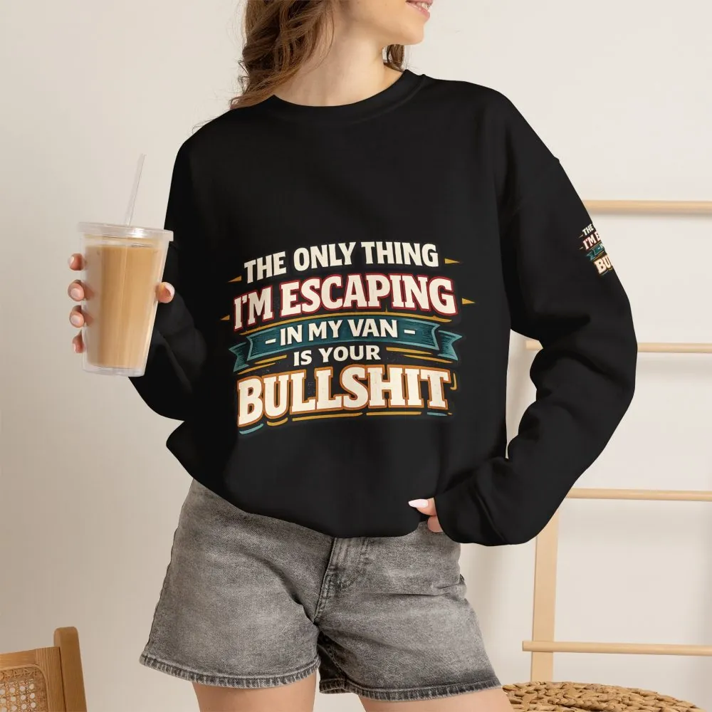 Unisex Heavy Blend™ Crewneck Sweatshirt — "The Only Thing I´m Escaping" Design F**K-Line