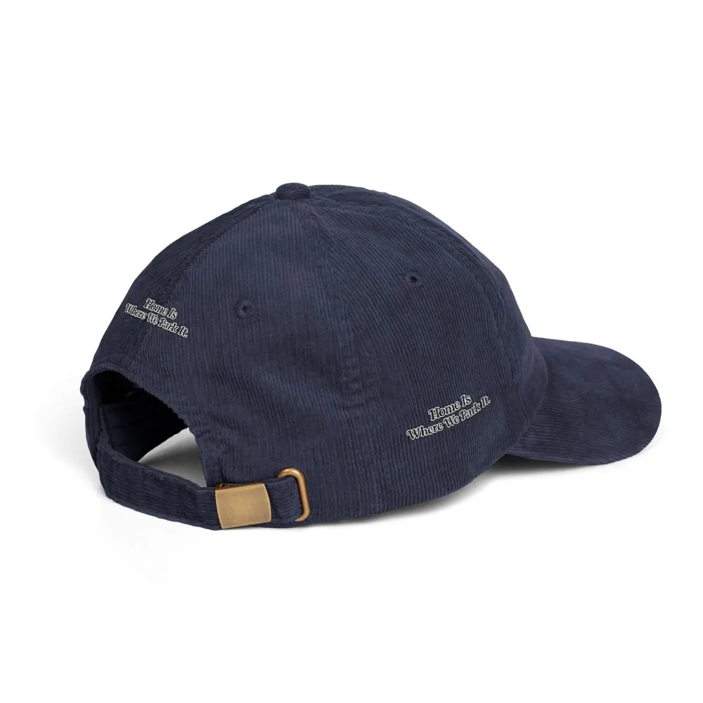 17728086405486211351_2048.jpeg Vintage Corduroy Cap (Embroidery) — "Home Is Where You Park It" Embroidered Hat