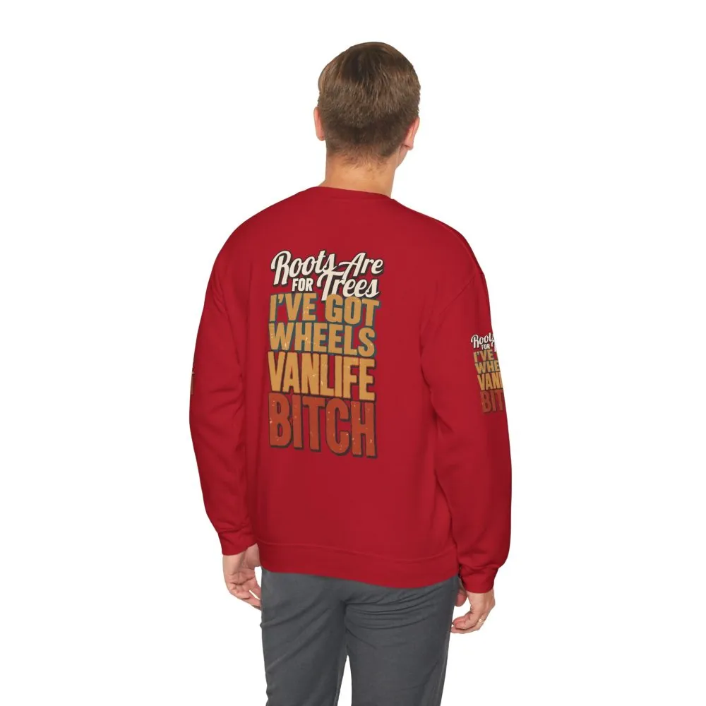Unisex Heavy Blend™ Crewneck Sweatshirt — "Roots Are For Trees" Design F**K-Line