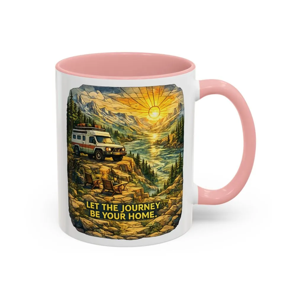 17745481088509702396_2048.jpeg Accent Coffee Mug (11, 15oz) — "Let The Journey Be Your Home" Design Cubic-Line