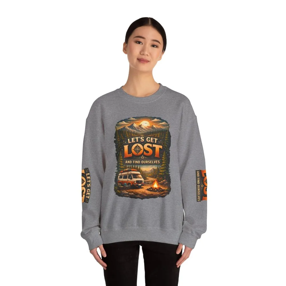 17746754572930447213_2048.jpeg Unisex Heavy Blend™ Crewneck Sweatshirt — "Let´s Get Lost And Found Ourselfs" Design Scenic-Line