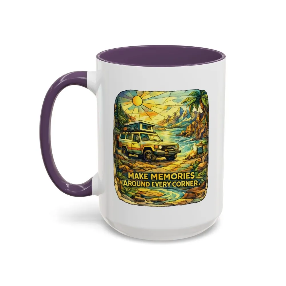 17757710659868265794_2048.jpeg Accent Coffee Mug (11, 15oz) — "Make Memories Around Every Corner" Design Cubic-Line