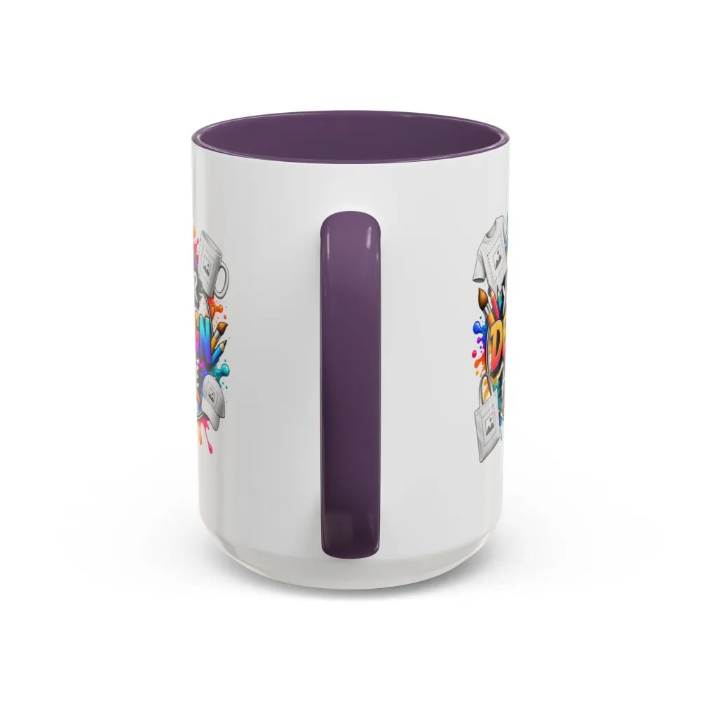 Accent Coffee Mug — Colorful 'Your Design Here' Artist Print (11/15 oz)