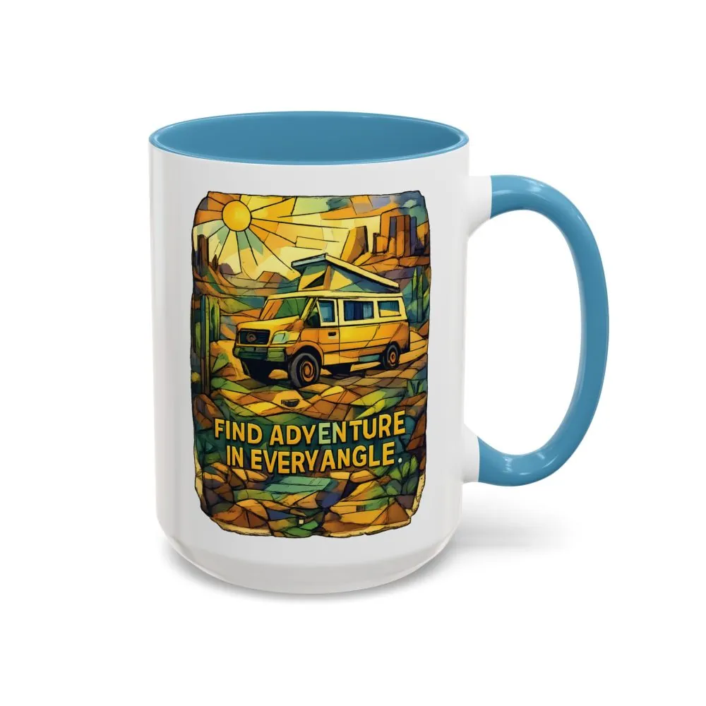 17760253277065916304_2048.jpeg Accent Coffee Mug (11, 15oz) — "Find Adventure In Every Corner" Design Cubic-Line