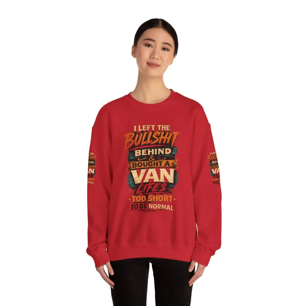Unisex Heavy Blend™ Crewneck Sweatshirt — "I Left The Bullshit" Design F**K-Line