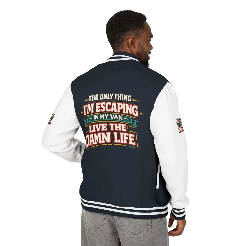 Unisex Heavyweight Letterman Jacket — "The Only Thing I´m Escaping" Design F**K-Line
