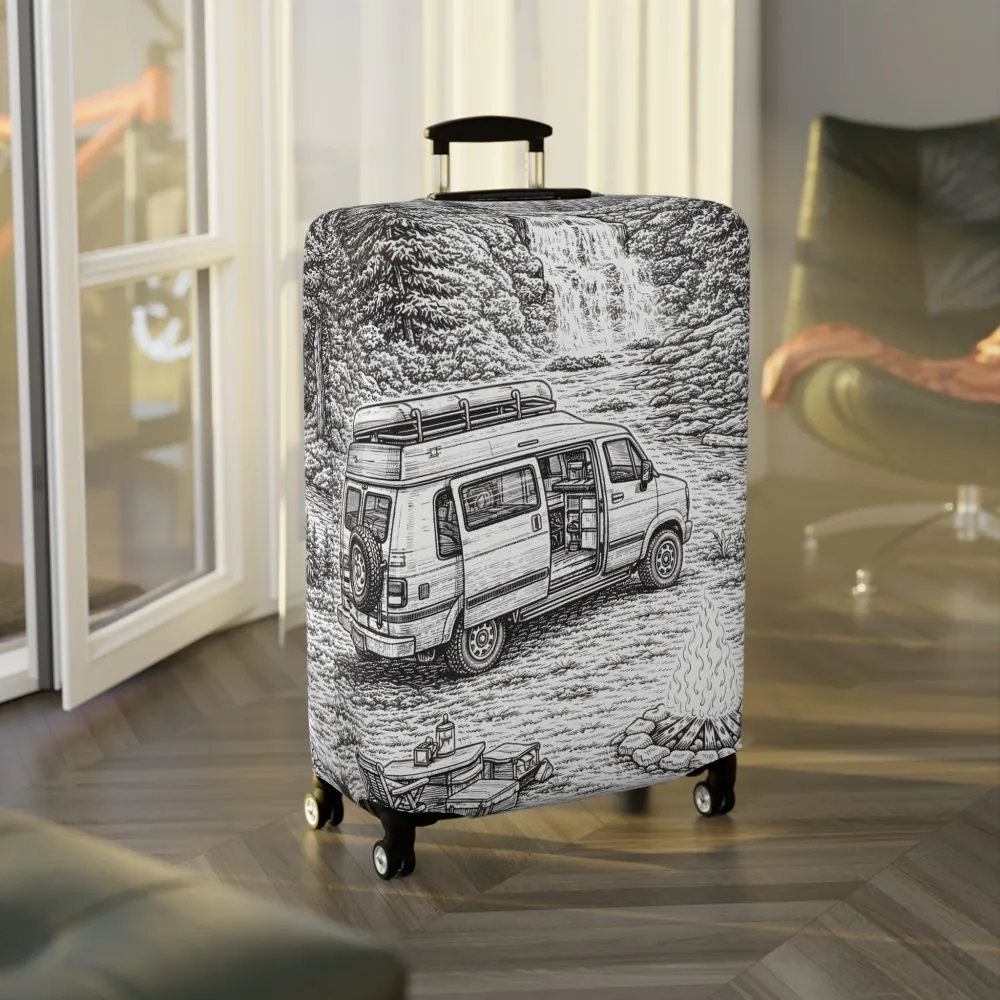 17764986252889206814_2048.jpeg Luggage Cover — Adventure Camper Sketch Travel Suitcase