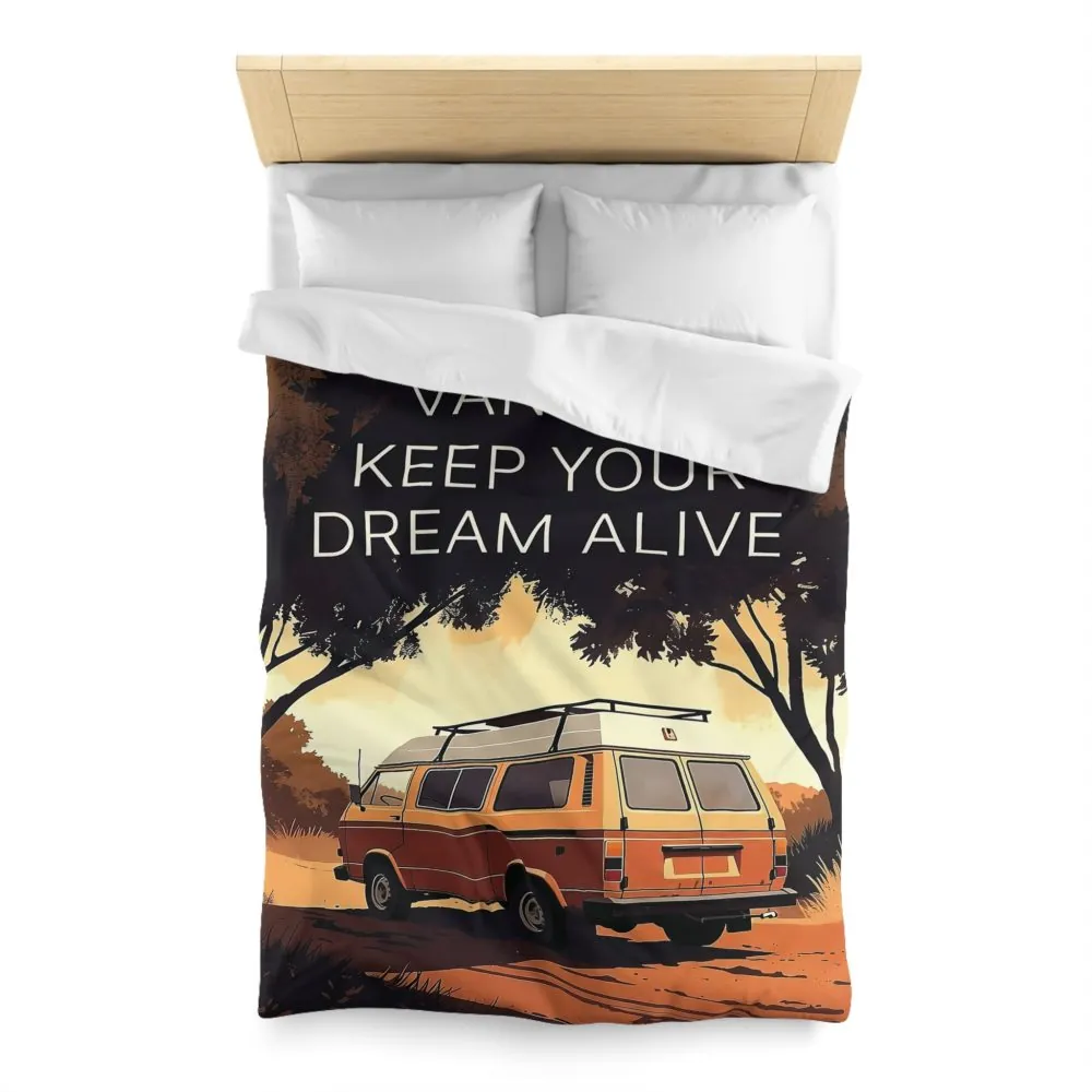 17768858671811042579_2048.jpeg Duvet Cover – "Vanlife Keep Your Dream Alive" Retro Camper Bedding