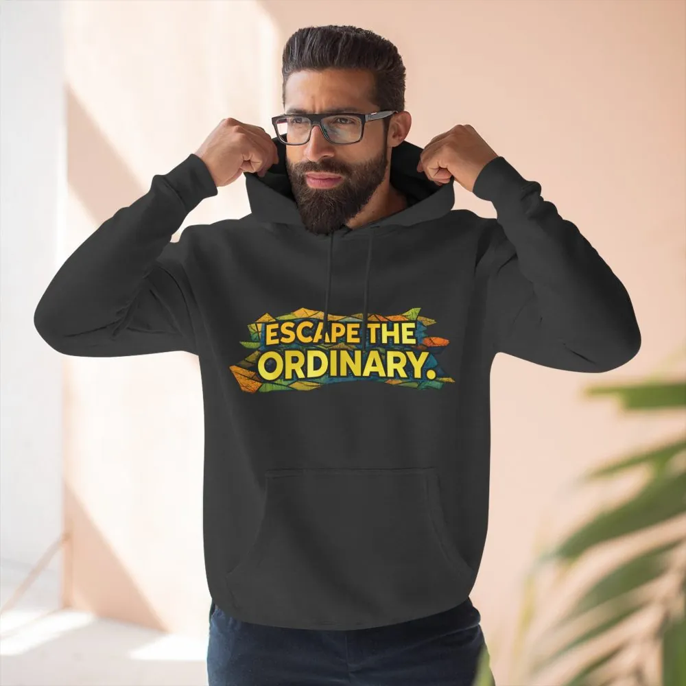 17776332187828972664_2048.jpeg Three-Panel Fleece Hoodie - "Escape The Ordinary" Design Cubic-Line