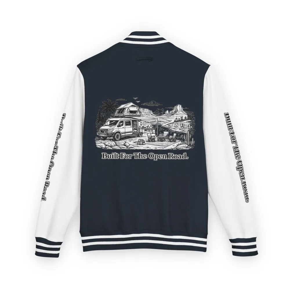 17792646124150843755_2048.jpeg Unisex Heavyweight Letterman Jacket — "Built For The Open Road" Travel Varsity Coat