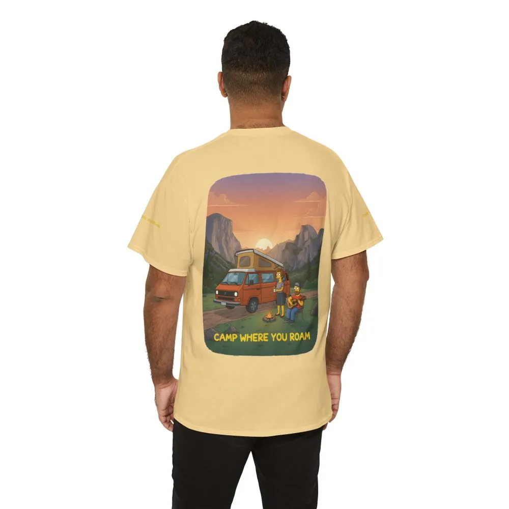 Unisex Heavy Cotton Tee — "Camp Where You Roam" Design Sitcom-Line