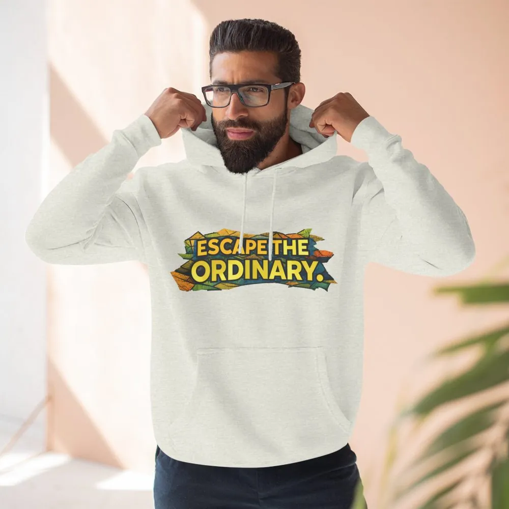 17828545377998430420_2048.jpeg Three-Panel Fleece Hoodie - "Escape The Ordinary" Design Cubic-Line