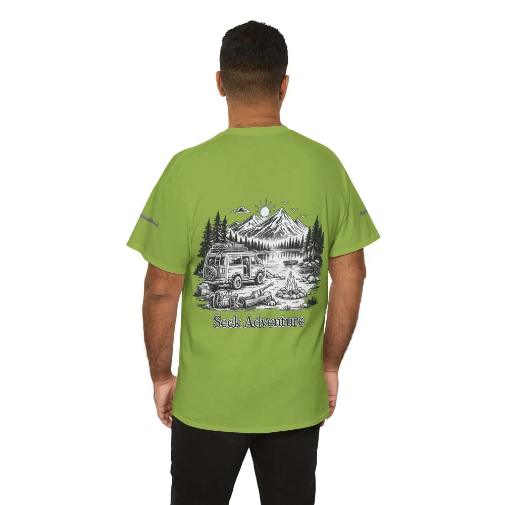17832216425115435668_2048.jpeg Unisex Heavy Cotton Tee — "Seek Adventure" Design Minimal-Line