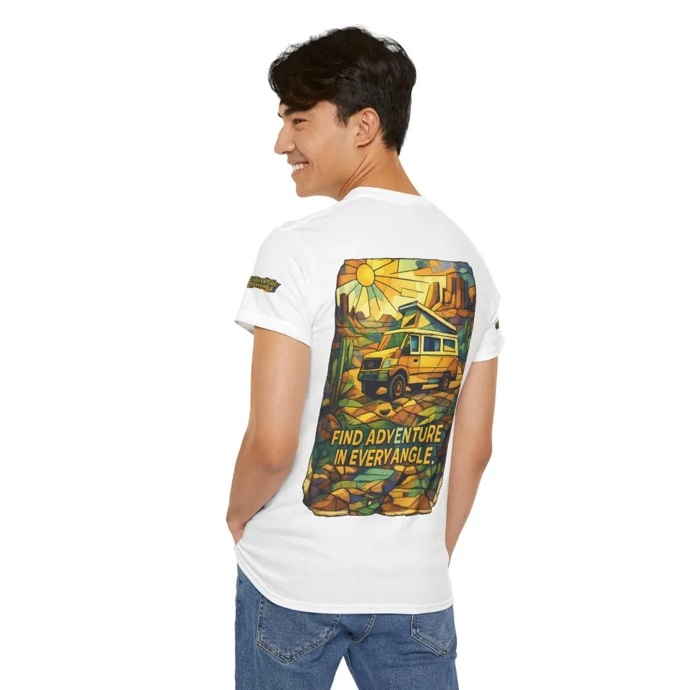 17833162866462988515_2048.jpeg Unisex Heavy Cotton Tee — "Find Adventure In Every Corner" Design Cubic-Line