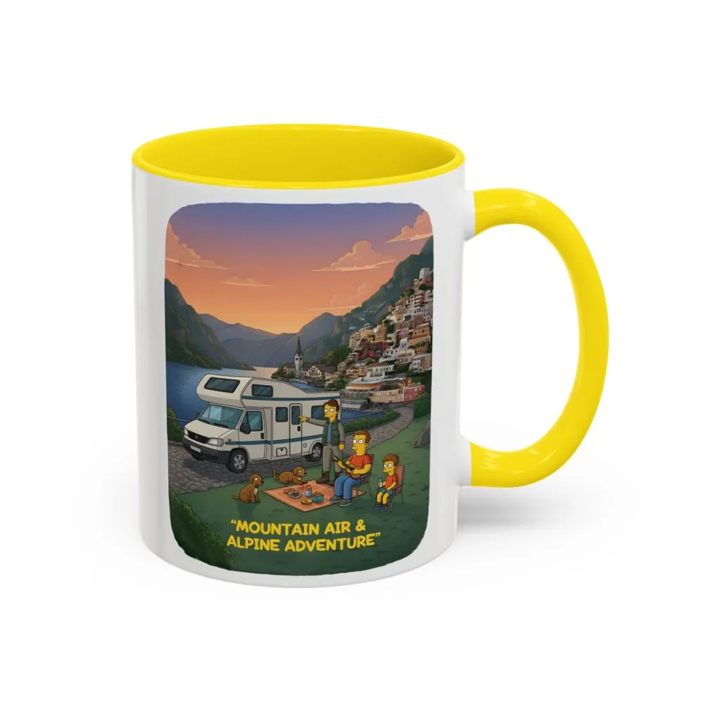 Accent Coffee Mug (11, 15oz) — "Mountain Air-Alpine Adventure" Design Sitcom-Line