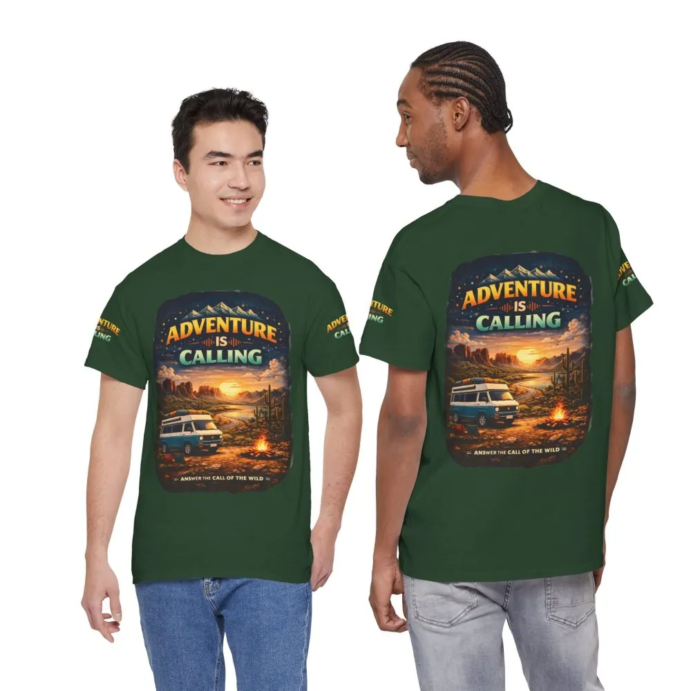 17847536677767155253_2048.jpeg Unisex Heavy Cotton Tee — "Adventure Is Calling" Design Scenic-Line
