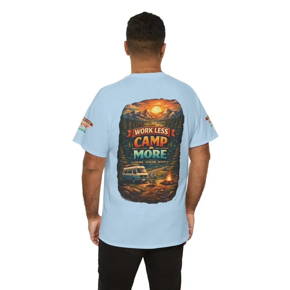 17848422789798077829_2048.jpeg Unisex Heavy Cotton Tee — "Work Less-Camp More" Design Scenic-Line