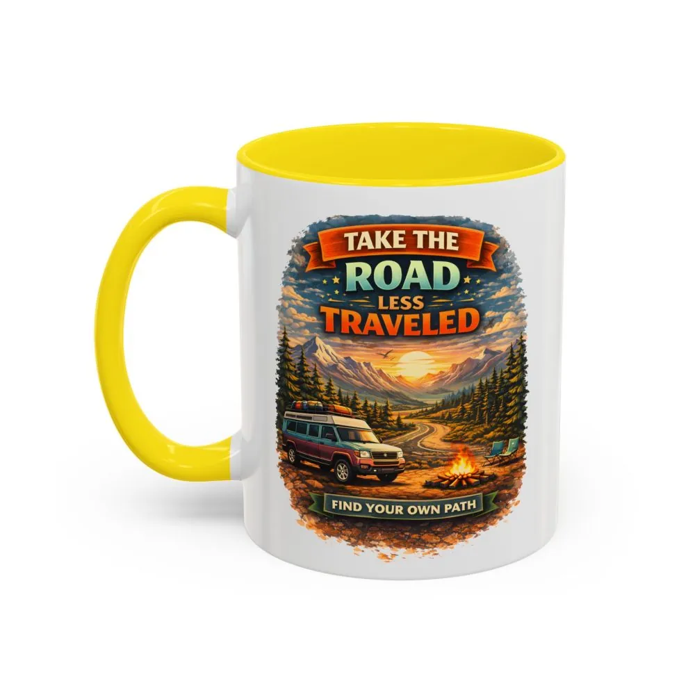 17849888727204514630_2048.jpeg Accent Coffee Mug (11, 15oz) — "Take The Road Less Traveled" Design Scenic-Line