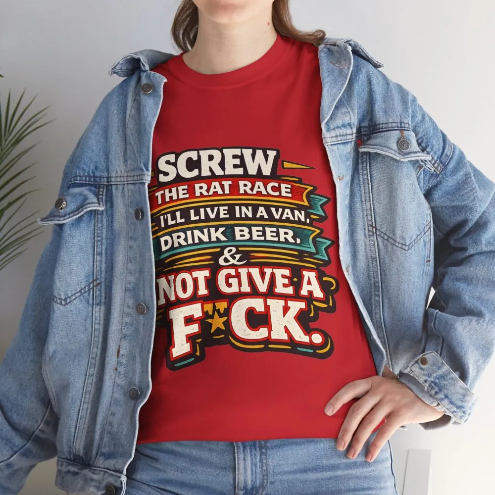 17854838539395882287_2048.jpeg Unisex Heavy Cotton Tee — "Screw The Rat Race" Design F**K-Line