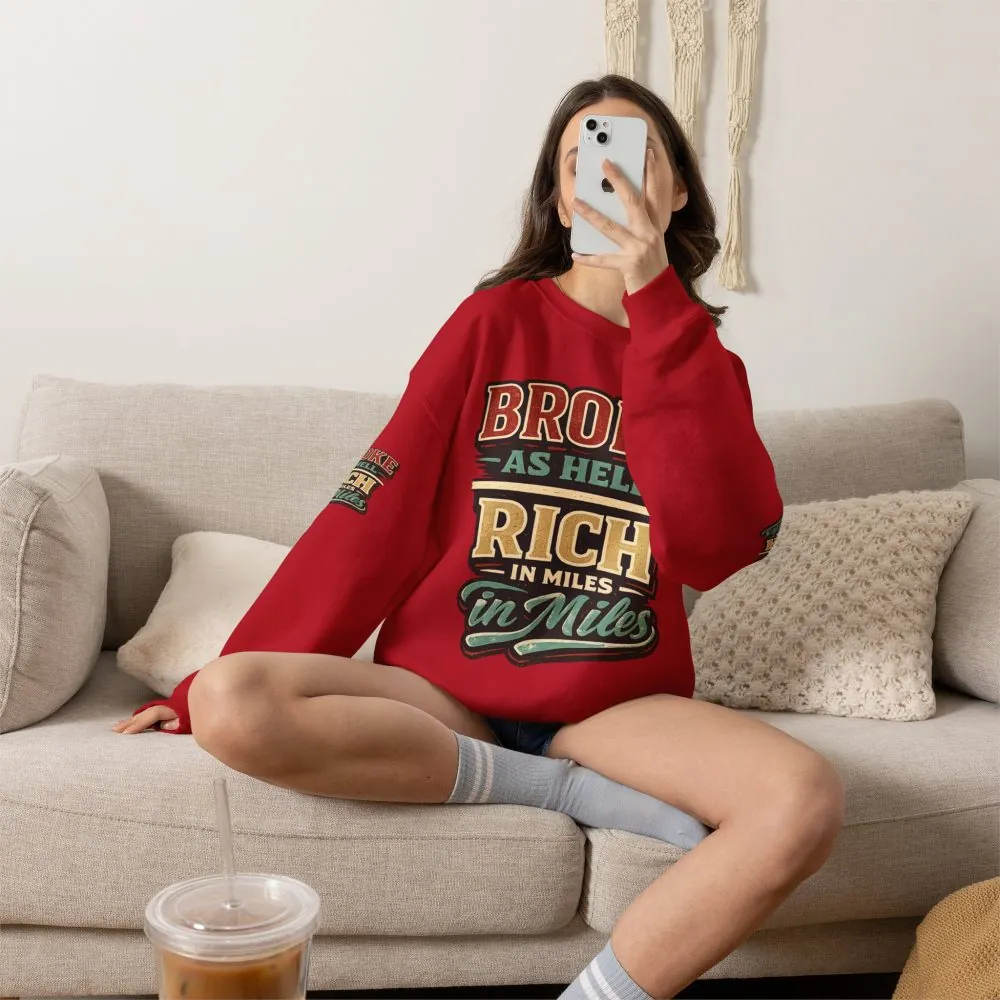 Unisex Heavy Blend™ Crewneck Sweatshirt — "Broke As Hell" Design F**K-Line