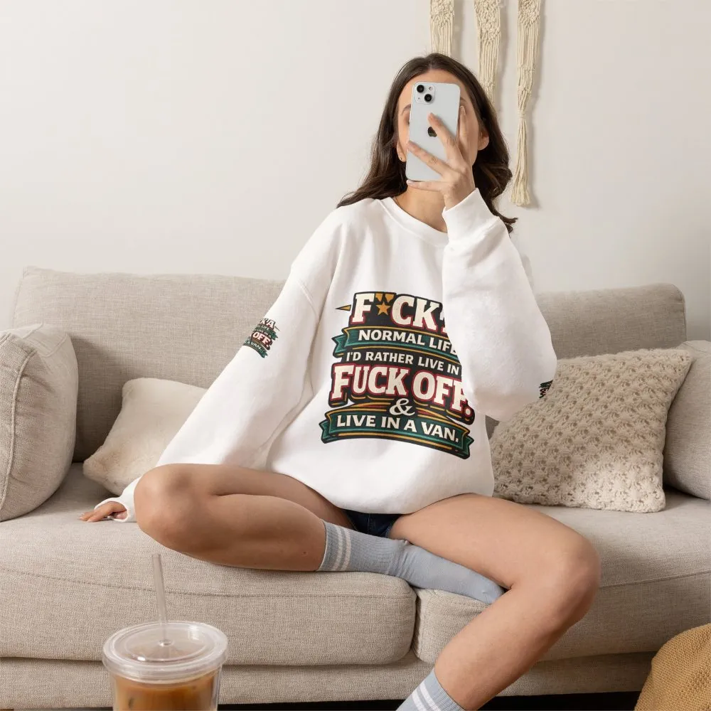17870473755793076664_2048.jpeg Unisex Heavy Blend™ Crewneck Sweatshirt — "Fuck A Normal Life" Design F**K-Line