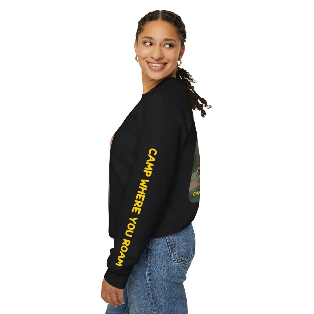 17873521205266572600_2048.jpeg Unisex Heavy Blend™ Crewneck Sweatshirt — "Camp Where You Roam" Design Sitcom-Line