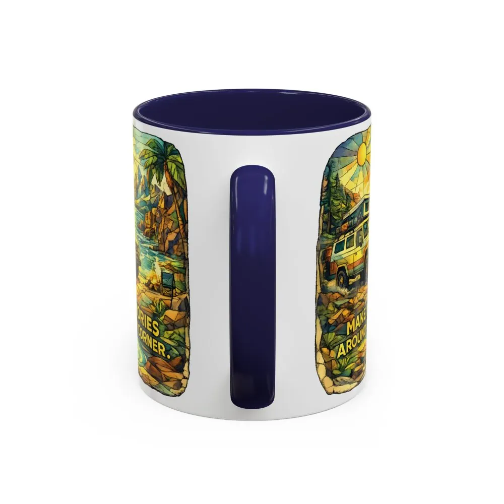 1790007338226454816_2048.jpeg Accent Coffee Mug (11, 15oz) — "Make Memories Around Every Corner" Design Cubic-Line