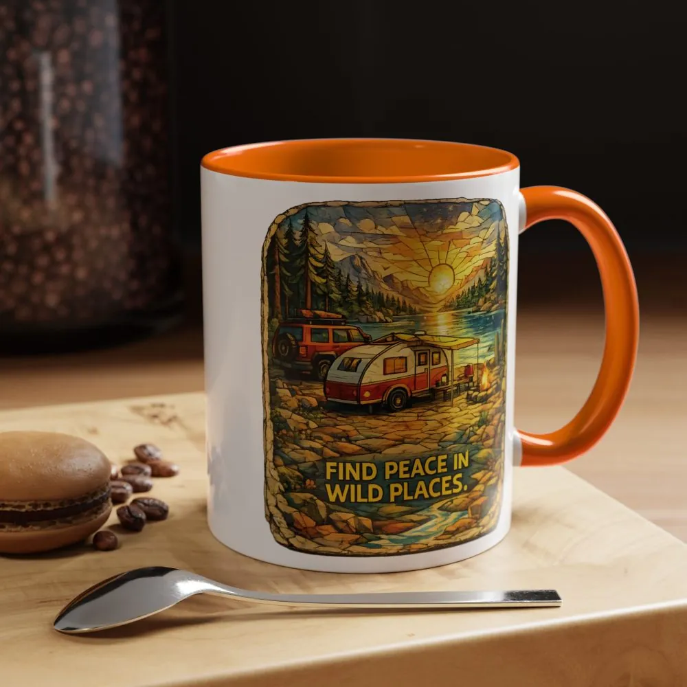 17911574449314053152_2048.jpeg Accent Coffee Mug (11, 15oz) — "Find Peace In Wild Places" Design Cubic-Line