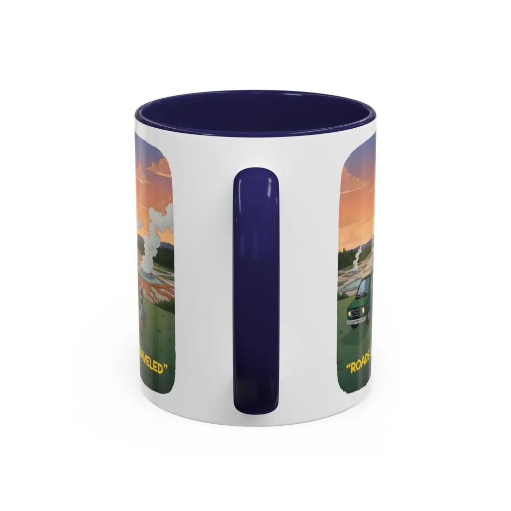 Accent Coffee Mug (11, 15oz) — "Roads Less Traveled" Design Sitcom-Line