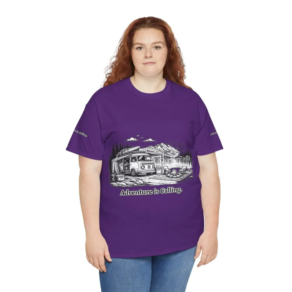 1791738779670226288_2048.jpeg Unisex Heavy Cotton Tee — "Adventure Is Calling" Design Minimal-Line