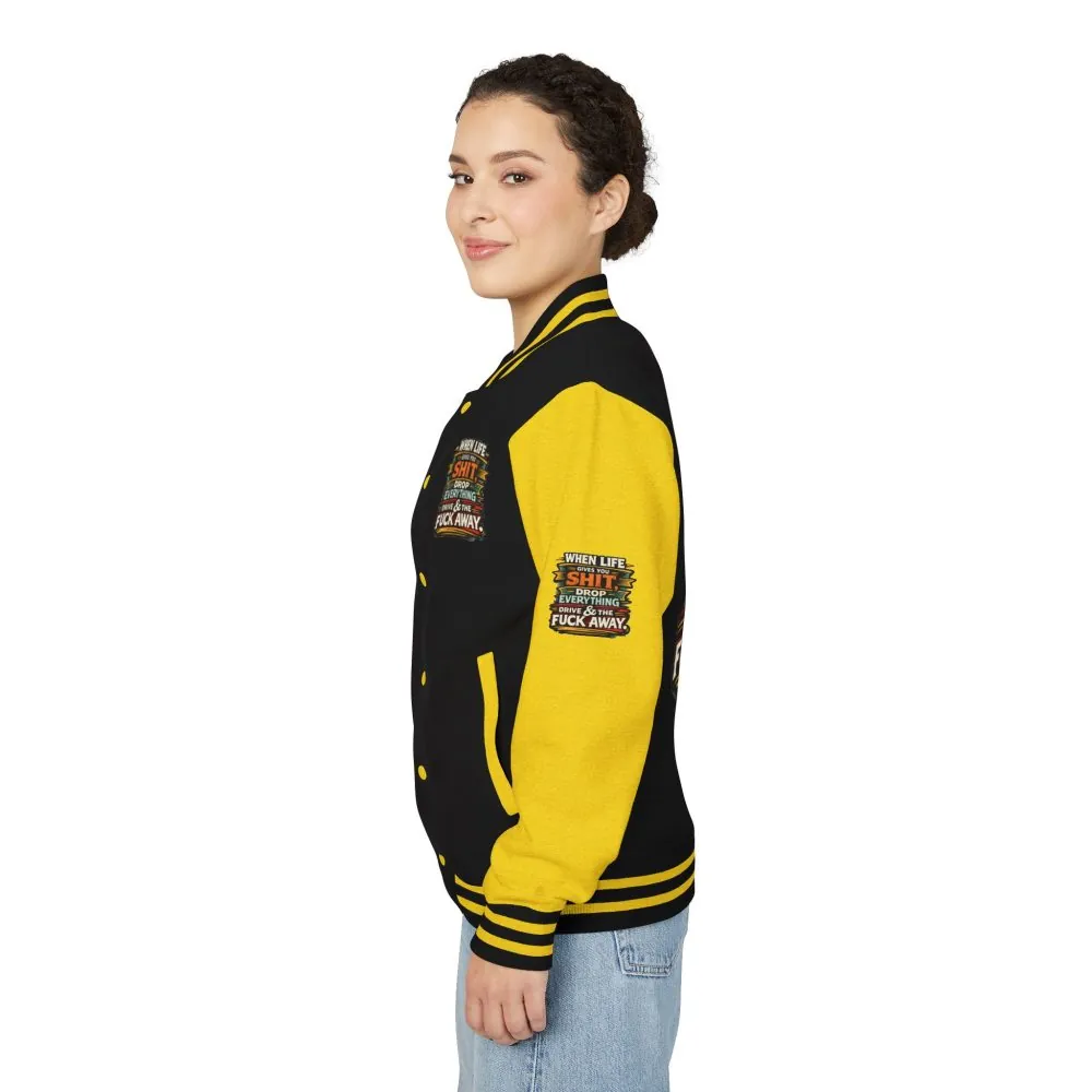 17921645378987748140_2048.jpeg Unisex Heavyweight Letterman Jacket — "When Live Gives You Shit" Design F**K-Line