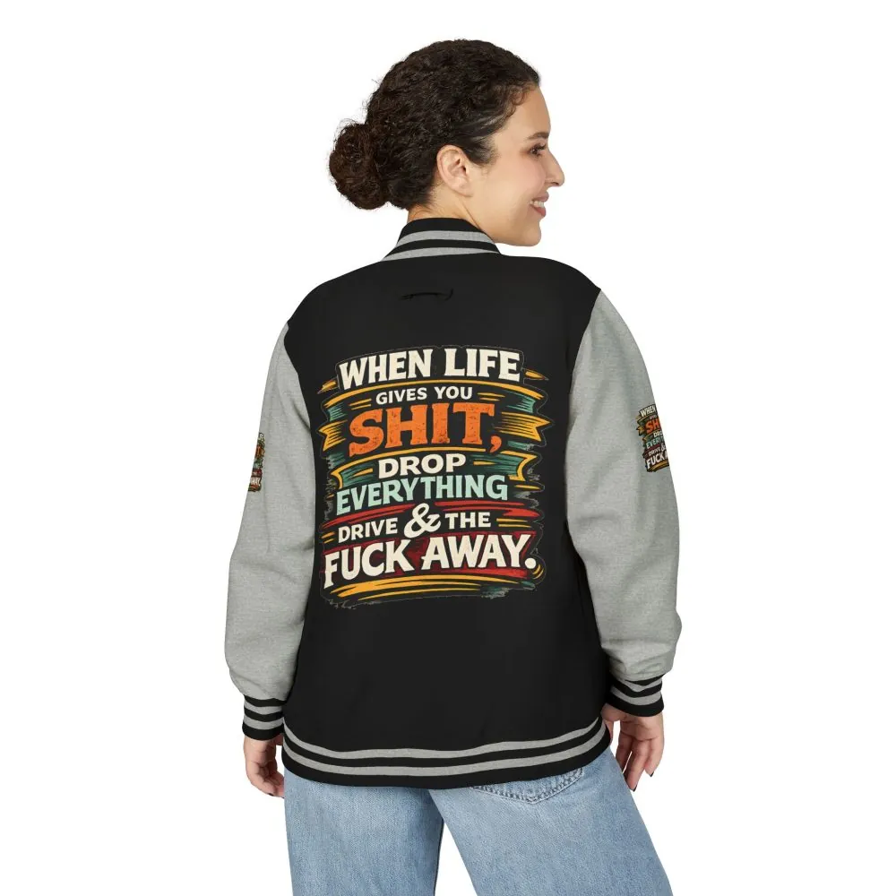 17955808083979960702_2048.jpeg Unisex Heavyweight Letterman Jacket — "When Live Gives You Shit" Design F**K-Line