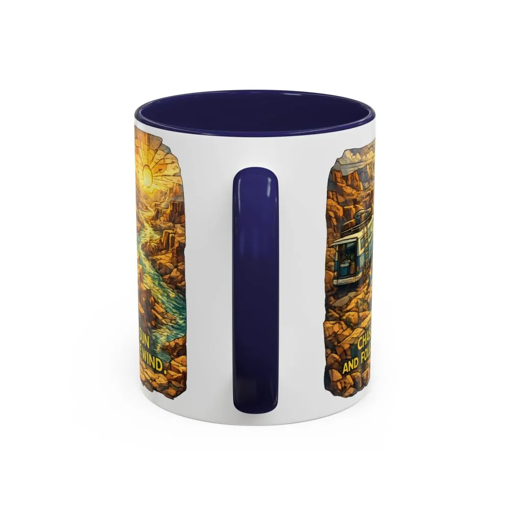 17961817815921436723_2048.jpeg Accent Coffee Mug (11, 15oz) — "Chase The Sun And Follow The Wind" Design Cubic-Line